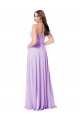 Billigste Lila A-Linien Scoop Chiffon Lange Brautjungfernkleider